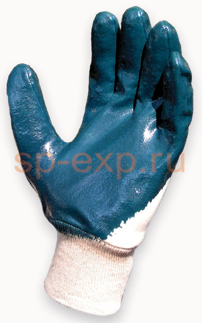 Перчатки нитриловые с трикотажным манжетом фото